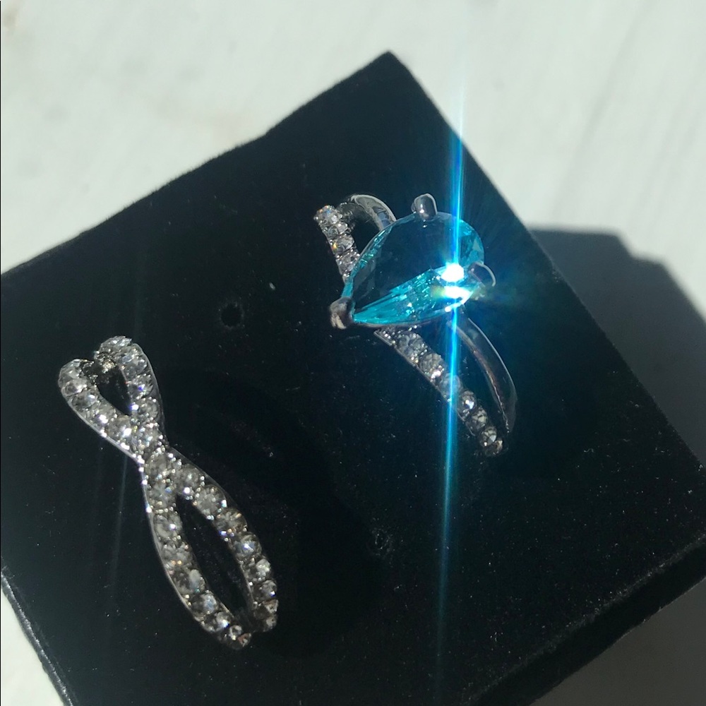 14k White Gold Filled 2k Crystal Set